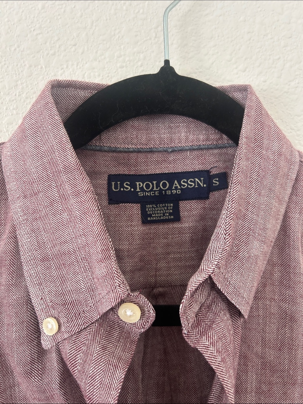 U.S. Polo Assn. Burgundy Cotton Button-Down Shirt - Picture 7 of 7